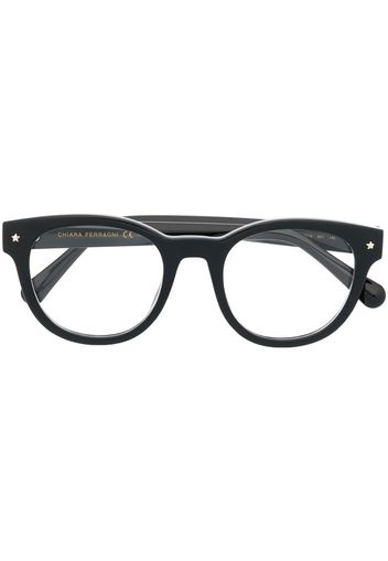 Chiara Ferragni logo-plaque round-frame glasses - Nero