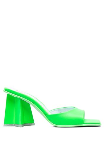 Chiara Ferragni leather square-toe mules - Verde