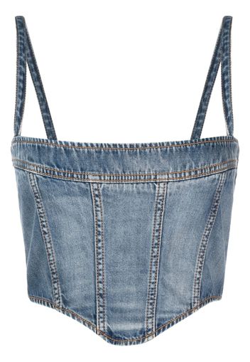 Chiara Ferragni Top denim in stile corsetto - Blu