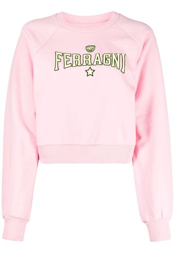 Chiara Ferragni embroidered-logo cotton sweatshirt - Rosa