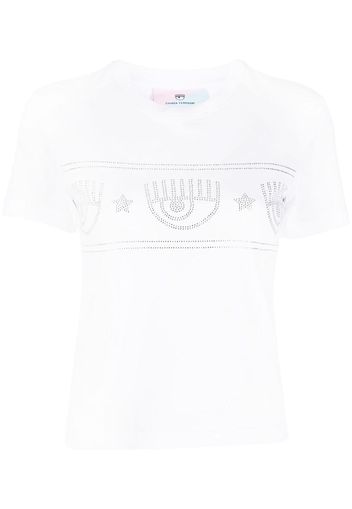 Chiara Ferragni crystal-embellishment cotton T-shirt - Bianco