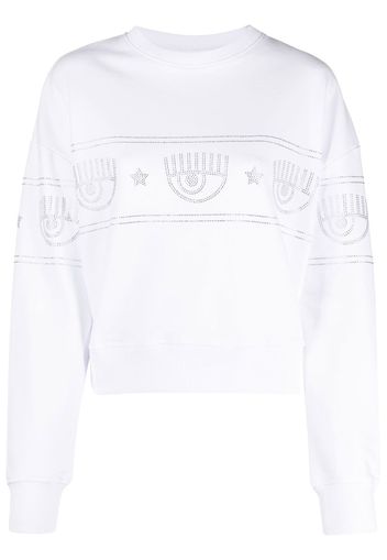 Chiara Ferragni rhinestone-embellished sweatshirt - Bianco