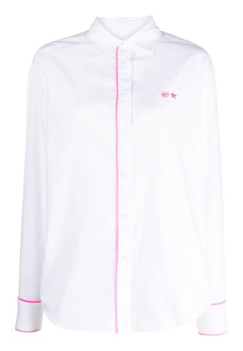 Chiara Ferragni embroidered-logo long-sleeve shirt - Bianco