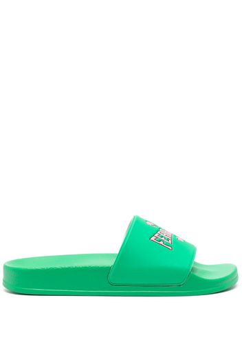 Chiara Ferragni open-toe logo-print slides - Verde