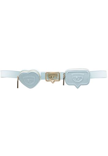 Chiara Ferragni Eyelike-motif buckled belt - Blu