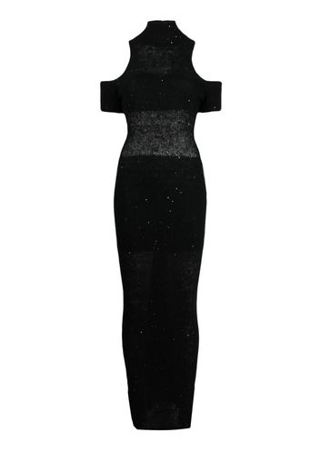 Chiara Ferragni cold-shoulder sequin-embellished maxi dress - Nero