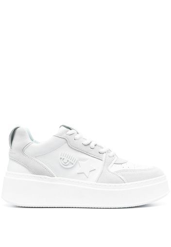 Chiara Ferragni 55mm patch-detail platform sneakers - Bianco