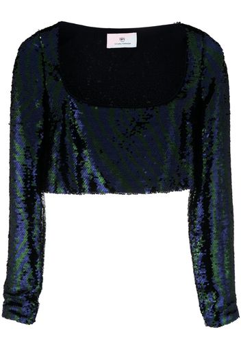 Chiara Ferragni sequin-embellished cropped top - Blu