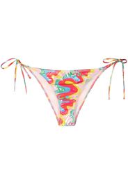 Chiara Ferragni abstract-print tie-fastening bikini set - Rosso