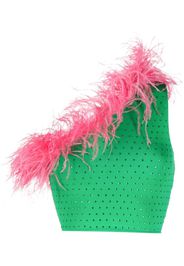 Chiara Ferragni ostrich feather Party Top - Verde