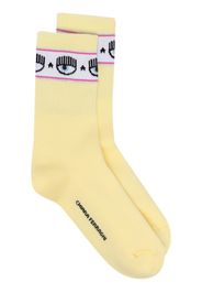 Chiara Ferragni Eyelike-motif ribbed ankle socks - Giallo