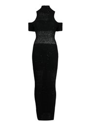 Chiara Ferragni cold-shoulder sequin-embellished maxi dress - Nero