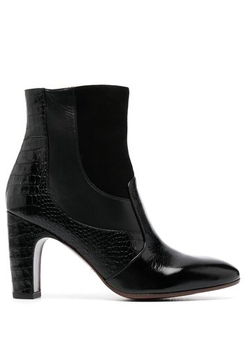 Chie Mihara 90mm crocodile-effect leather boots - Nero