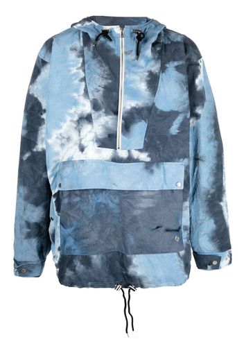 Children Of The Discordance tie-dye print hooded jacket - Blu