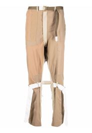 Children Of The Discordance straight-leg panelled trousers - Toni neutri