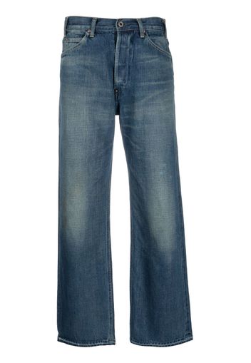 Chimala straight-leg washed cotton jeans - Blu