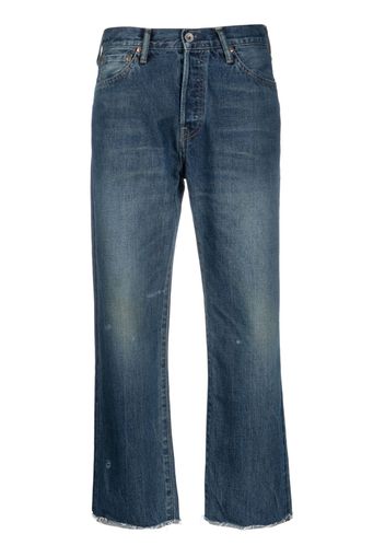 Chimala straight-leg washed cotton jeans - Blu