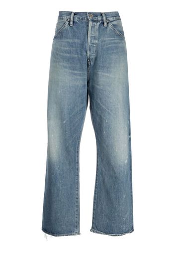 Chimala wide-leg washed cotton jeans - Blu