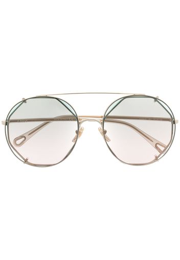 Chloé Eyewear Occhiali da sole oversize - Oro