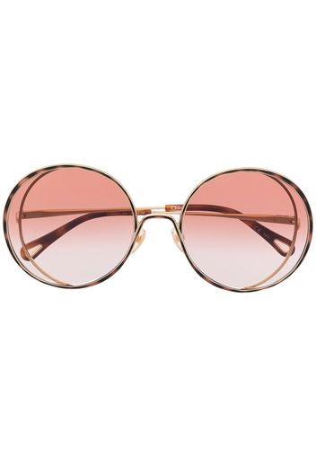 Chloé Eyewear Occhiali da sole oversize tondi - Oro