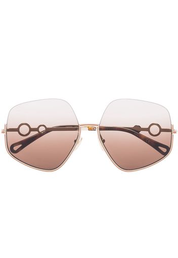 Chloé Eyewear CHLOE OVRSZD HEX C AND PEARL CHRM SNGLSE - Marrone