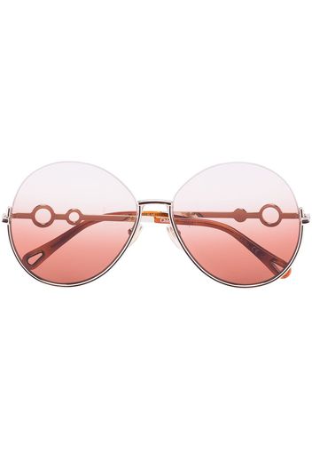 Chloé Eyewear CHLOE OVRSZD CRCL C AND PEARL CHRM SNGLS - Marrone