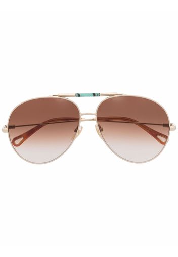 Chloé Eyewear Occhiali da sole modello aviator - Oro