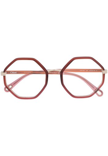 Chloé Eyewear Occhiali esagonali - Marrone