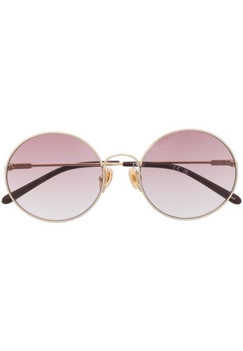 Chloé Eyewear Occhiali da sole tondi con logo inciso - Oro