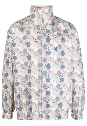 Chloe Nardin geometric-pattern cotton lightweight jacket - Blu