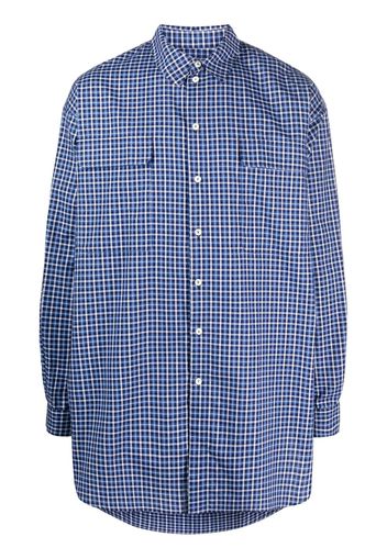 Chloe Nardin plaid-pattern oversize shirt - Blu