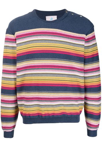 Chloe Nardin stripe-pattern cotton sweatshirt - Blu