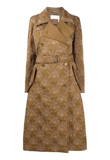 floral pattern belted coat