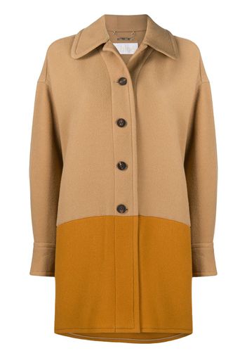 two-tone single-breasted coat