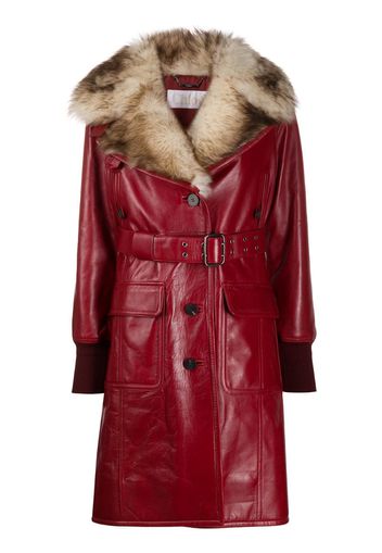 fur lined leather coat