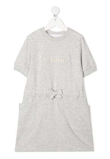 Chloé Kids Vestito con ricamo - Grigio