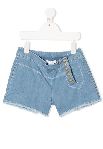 Chloé Kids Shorts denim con bottoni - Blu