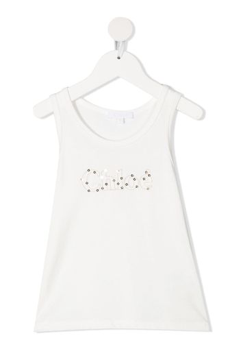 Chloé Kids Top con paillettes - Bianco