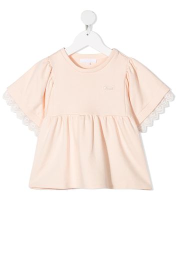 Chloé Kids Top sportivo con ricamo - Toni neutri