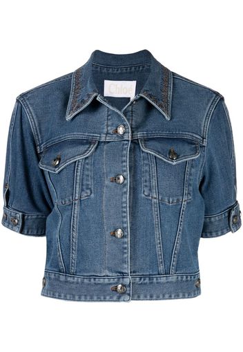 Chloé Giacca denim crop - Blu