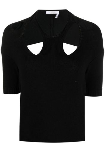 Chloé Top con dettaglio cut-out - Nero