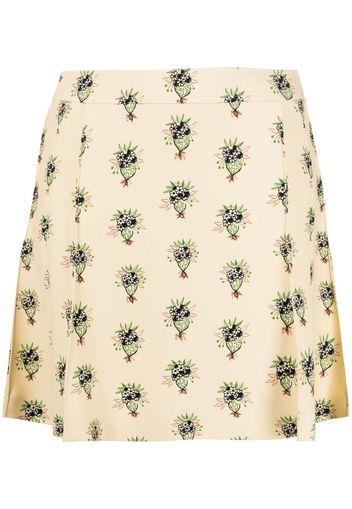 Chloé bouquet-print mini-skirt - Toni neutri