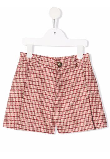 Chloé Kids check-pattern mini shorts - Rosso