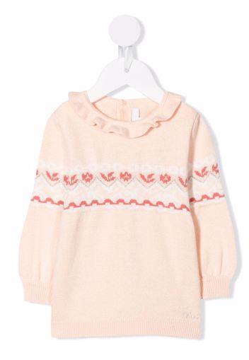 Chloé Kids fair isle intarsia knit jumper - Rosa