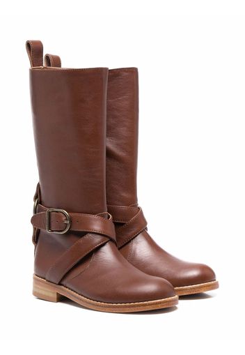 Chloé Kids buckle-strap mid-calf boots - Marrone