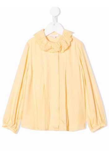 Chloé Kids long-sleeve collared shirt - Giallo