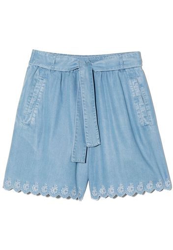 Chloé Kids Shorts con ricamo - Blu