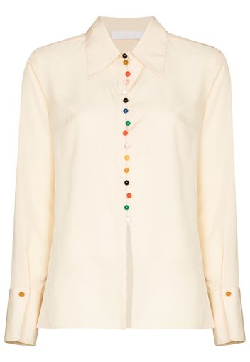 Chloé bead button crepe blouse - Toni neutri