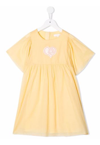 Chloé Kids Abito svasato con stampa - Giallo