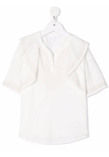 Chloé Kids Blusa con ruches - Bianco